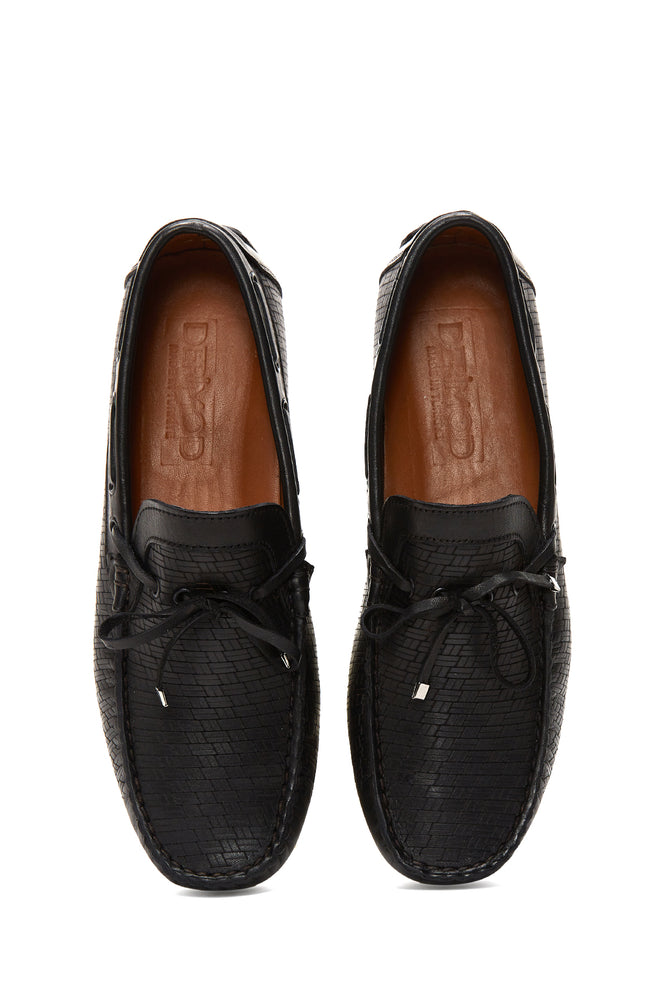 Erkek Siyah Deri Casual Loafer_5