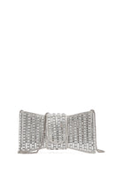 Women's Silver Long Strap Stone Mini Evening Dress Box Clutch Bag | Derimod Women's Silver Long Strap Stone Mini Evening Dress Box Clutch Bag | Derimod