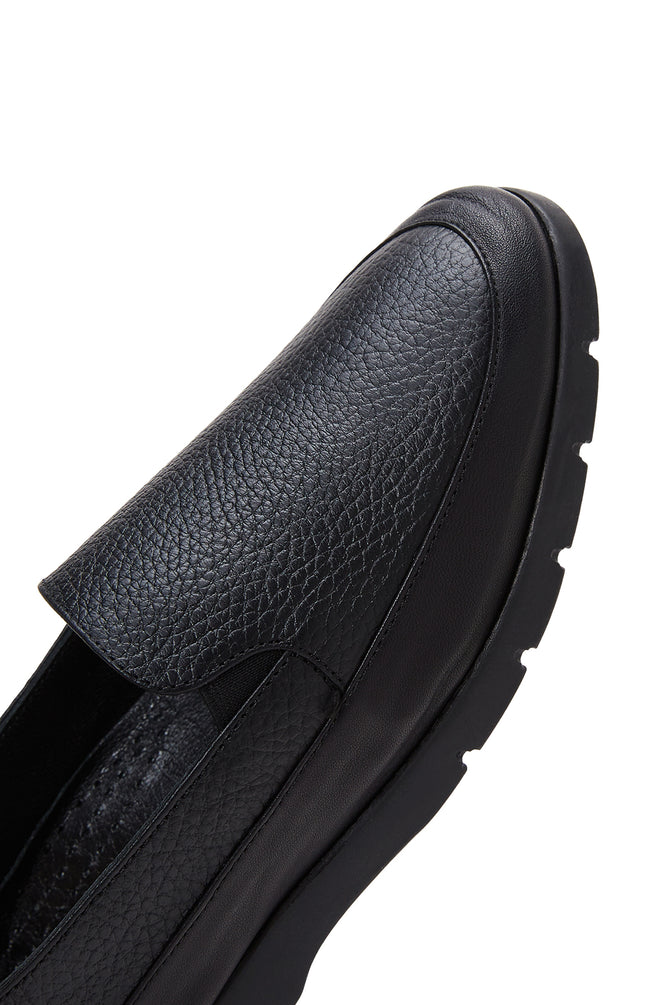 Kadın Siyah Deri Comfort Loafer_6