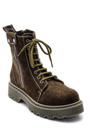 Women's Thick Soled Zippered Boots Suede Boots | Derimod Women's Thick Soled Zippered Boots Suede Boots | Derimod