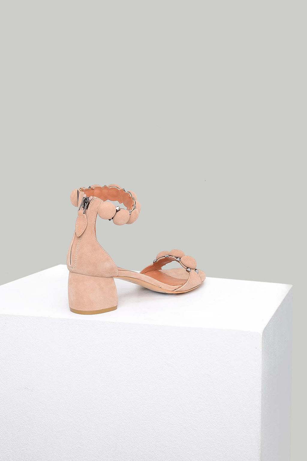 Kadın Pudra Deri Sandalet