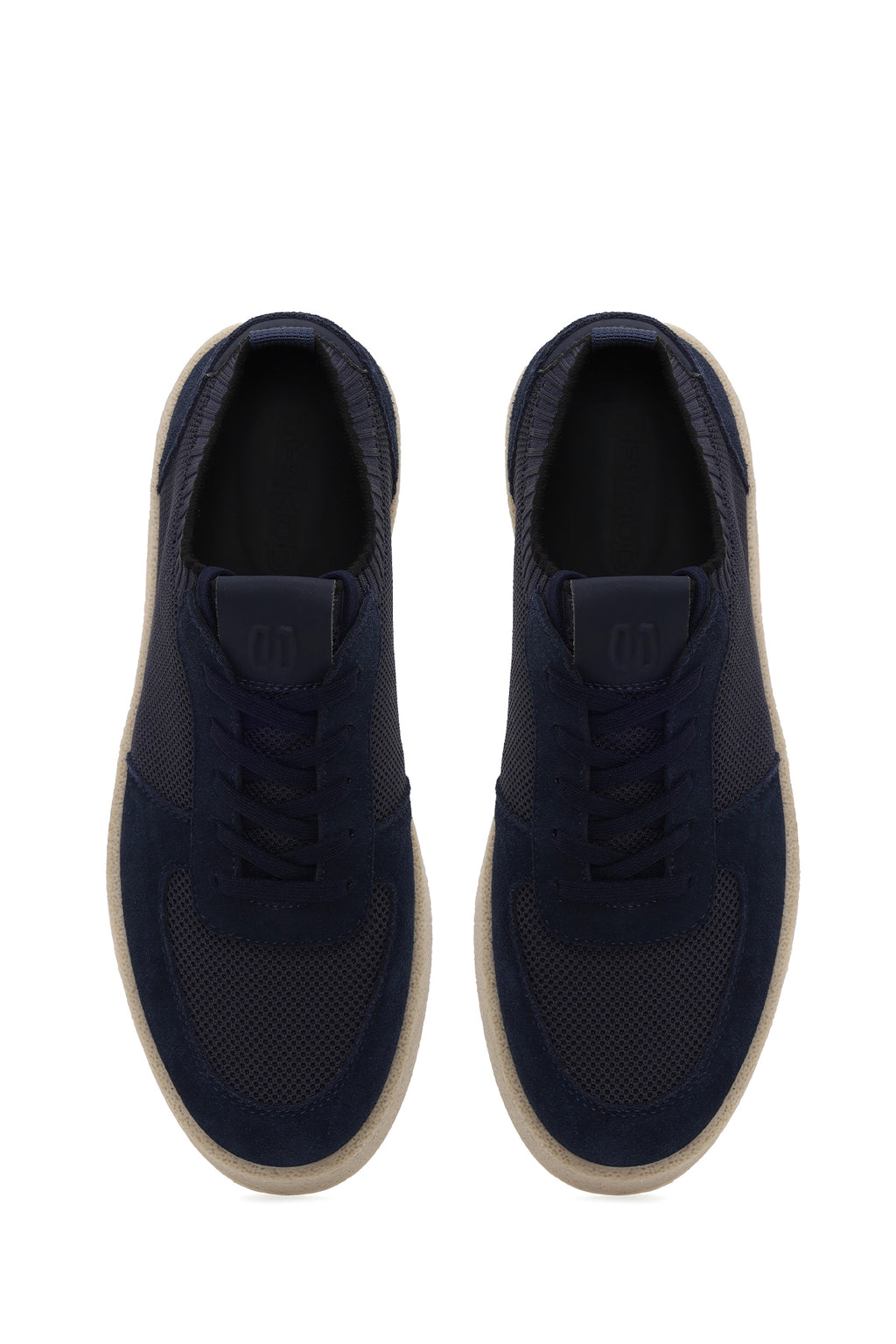 Erkek Lacivert Bağcıklı Süet Deri Sneaker