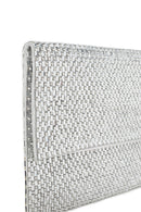 Women's Silver Long Chain Strap Stone Evening Clutch Bag | Derimod Women's Silver Long Chain Strap Stone Evening Clutch Bag | Derimod