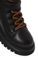 Harley Davidson Woman Black Angelhard Lace-Up Leather Combat Boots | Derimod Harley Davidson Woman Black Angelhard Lace-Up Leather Combat Boots | Derimod