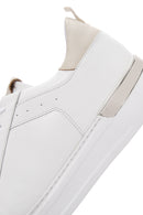 Men's White Lace-Up Leather Sneaker | Derimod Men's White Lace-Up Leather Sneaker | Derimod