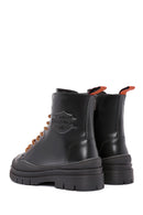Harley Davidson Women's Black Jimmy Zipper Leather Combat Boots | Derimod Harley Davidson Women's Black Jimmy Zipper Leather Combat Boots | Derimod