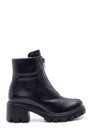 Women's Zipper Detailed Thick-Sole Heeled Boots | Derimod Women's Zipper Detailed Thick-Sole Heeled Boots | Derimod