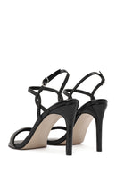 Women's Black Ankle Buckle Stone High Thin Heel Sandals | Derimod Women's Black Ankle Buckle Stone High Thin Heel Sandals | Derimod