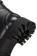Women's Black Leather Thick Soled Boots | Derimod Women's Black Leather Thick Soled Boots | Derimod