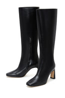 Women's Black Leather Heeled Boots | Derimod Women's Black Leather Heeled Boots | Derimod