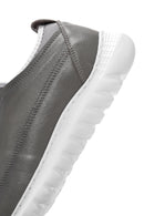 Men's Gray Lace-Up Leather Casual Sneaker | Derimod Men's Gray Lace-Up Leather Casual Sneaker | Derimod