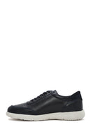 Erkek Lacivert Bağcıklı Deri Casual Sneaker | Derimod Erkek Lacivert Bağcıklı Deri Casual Sneaker | Derimod