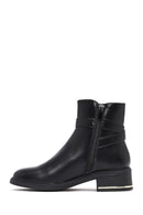 Woman Black Zip Closure Buckle Detailed Boots | Derimod Woman Black Zip Closure Buckle Detailed Boots | Derimod