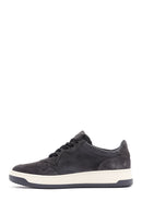 Men's Anthracite Suede Leather Sneaker | Derimod Men's Anthracite Suede Leather Sneaker | Derimod