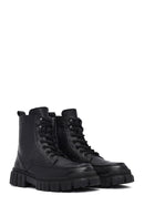 Men's Black Zippered Leather Postal Boots | Derimod Men's Black Zippered Leather Postal Boots | Derimod