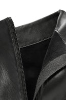 Women's Black Zippered Thin Heeled Leather Boots | Derimod Women's Black Zippered Thin Heeled Leather Boots | Derimod