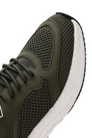 Derimod Zero Men's Green Laced Thick Soled Fabric Sneaker | Derimod Derimod Zero Men's Green Laced Thick Soled Fabric Sneaker | Derimod