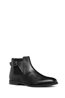 Geox Men's Black U Decio Zippered Leather Boots | Derimod Geox Men's Black U Decio Zippered Leather Boots | Derimod