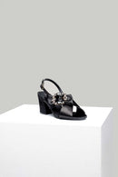 Women's Black Faux Leather Sandals | Derimod Women's Black Faux Leather Sandals | Derimod