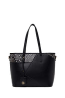 Woman Black Long-Strap Printed Classic Shoulder Bag | Derimod Woman Black Long-Strap Printed Classic Shoulder Bag | Derimod