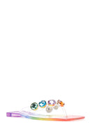 Women's Multicolored Stone Jelly Flip Flops | Derimod Women's Multicolored Stone Jelly Flip Flops | Derimod