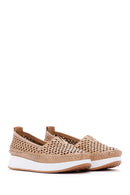 Kadın Bej Deri Comfort Loafer | Derimod Kadın Bej Deri Comfort Loafer | Derimod