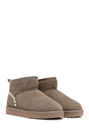 Woman Mink Fur Suede Teddy Boots | Derimod Woman Mink Fur Suede Teddy Boots | Derimod