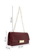 Kadın Bordo Zincir Askılı Kol Çantası | Derimod Kadın Bordo Zincir Askılı Kol Çantası | Derimod
