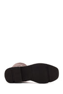 Women's Mink Thick Soled Zippered Suede Leather Casual Boots | Derimod Women's Mink Thick Soled Zippered Suede Leather Casual Boots | Derimod