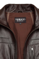 Bryan Men's Brown Leather Jacket | Derimod Bryan Men's Brown Leather Jacket | Derimod