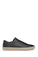 Geox Men's Black Affile Lace-Up Leather Sneakers | Derimod Geox Men's Black Affile Lace-Up Leather Sneakers | Derimod