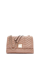 Kadın Bej Uzun Askılı Kapitone Desenli Omuz Çantası | Derimod Kadın Bej Uzun Askılı Kapitone Desenli Omuz Çantası | Derimod