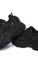 Woman Black Lace-Up Chunky Sneaker | Derimod Woman Black Lace-Up Chunky Sneaker | Derimod
