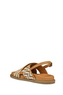 Geox Kadın Camel D Adelash E - Shi.Goat Lea Örgü Deri Sandalet | Derimod Geox Kadın Camel D Adelash E - Shi.Goat Lea Örgü Deri Sandalet | Derimod