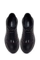 Male Black Lace-up Leather Sneaker | Derimod Male Black Lace-up Leather Sneaker | Derimod