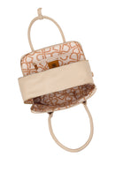 Woman Cream Long Strap Printed Shoulder Bag | Derimod Woman Cream Long Strap Printed Shoulder Bag | Derimod