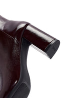 Derimod Gritti Woman Burgundy Zip Closure Thick-Heeled Patent Leather Leather Boots | Derimod Derimod Gritti Woman Burgundy Zip Closure Thick-Heeled Patent Leather Leather Boots | Derimod