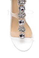 Women's Stoned Transparent Strap Heeled Sandals | Derimod Women's Stoned Transparent Strap Heeled Sandals | Derimod