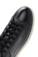 Erkek Siyah Bağcıklı Deri Sneaker | Derimod Erkek Siyah Bağcıklı Deri Sneaker | Derimod