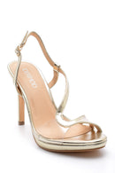 Kadın Metalik Topuklu Ayakkabı | Derimod Kadın Metalik Topuklu Ayakkabı | Derimod