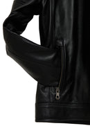 Mbappe Men's Black Leather Jacket | Derimod Mbappe Men's Black Leather Jacket | Derimod