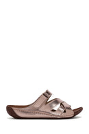 Women's Bronze Comfort Slippers | Derimod Women's Bronze Comfort Slippers | Derimod