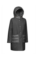 Geox Women's Black Calithe Hooded Coat | Derimod Geox Women's Black Calithe Hooded Coat | Derimod