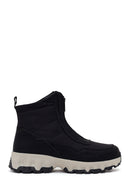 Woman Black Zip Closure Thick-Soled Fabric Boots | Derimod Woman Black Zip Closure Thick-Soled Fabric Boots | Derimod