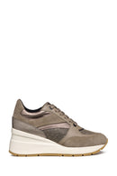 Geox Kadın Vizon Respira Bağcıklı Dolgu Topuklu Deri Sneaker | Derimod Geox Kadın Vizon Respira Bağcıklı Dolgu Topuklu Deri Sneaker | Derimod
