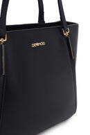 Woman Navy Long-Strap Classic Shoulder Bag | Derimod Woman Navy Long-Strap Classic Shoulder Bag | Derimod