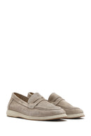 Women's Beige Suede Leather Loafer | Derimod Women's Beige Suede Leather Loafer | Derimod