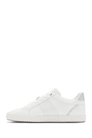 Geox Women's White Blomiee Lace-Up Leather Sneaker | Derimod Geox Women's White Blomiee Lace-Up Leather Sneaker | Derimod