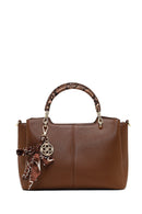 Woman Brown Long-Strap Accessory Shoulder Bag | Derimod Woman Brown Long-Strap Accessory Shoulder Bag | Derimod