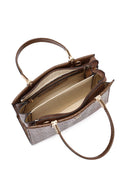 Kadın Kahverengi Uzun Askılı Baskılı Kol Çantası | Derimod Kadın Kahverengi Uzun Askılı Baskılı Kol Çantası | Derimod